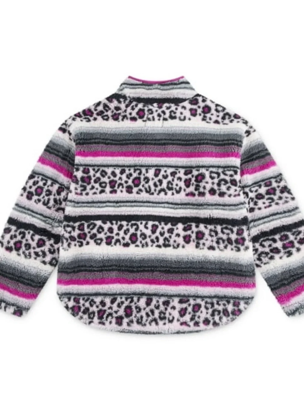 Hurley Pink, Gray & White Sherpa Half-Zip Hoodie for Kids